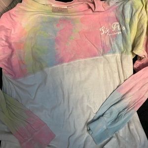 Six Flags over Georgia tie-dyed long-sleeved tee. Medium.